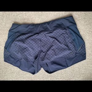 Navy diamond running shorts